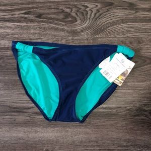 Free Country L Navy Sea Green Bikini Bottom D104